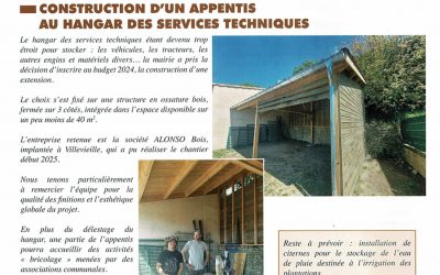 Construction d’un appentis au hangar des services techniques