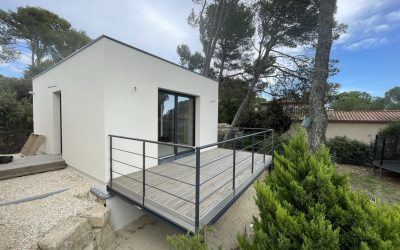 Extension bois + terrasse en hauteur